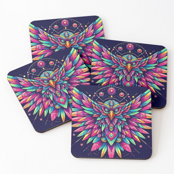 Item preview, colorful geometric mystic fantastic eagle designed and sold by Dogandesighn.