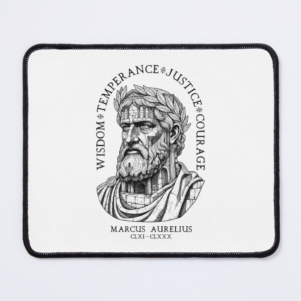 Item preview, Stoic Virtues Marcus Aurelius Stone Temple Stoicism designed and sold by GrandeDuc.