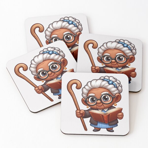Item preview, Afro Grandma Teacher Sticker | Cute Granny Reading Book designed and sold by Lulunza.