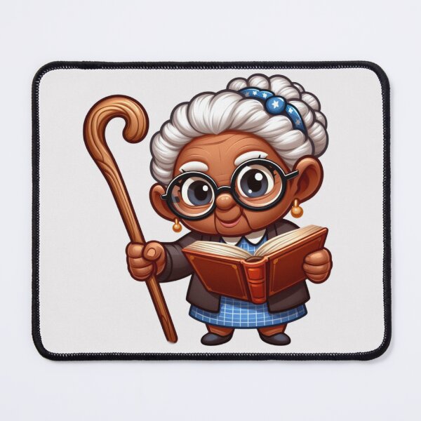 Item preview, Afro Grandma Teacher Sticker | Cute Granny Reading Book designed and sold by Lulunza.