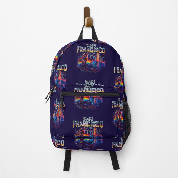 Item preview, San Francisco Neon Cable Car & Golden Gate – Rainbow Pride designed and sold by BloomOfDesign.