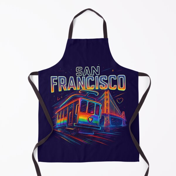 Item preview, San Francisco Neon Cable Car & Golden Gate – Rainbow Pride designed and sold by BloomOfDesign.