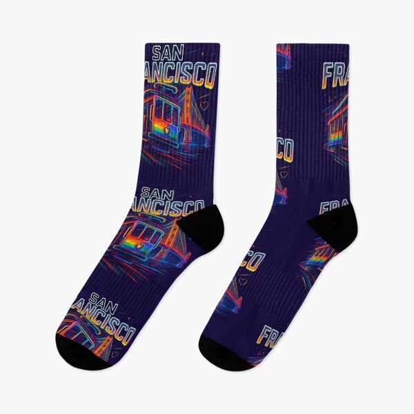 Item preview, San Francisco Neon Cable Car & Golden Gate – Rainbow Pride designed and sold by BloomOfDesign.