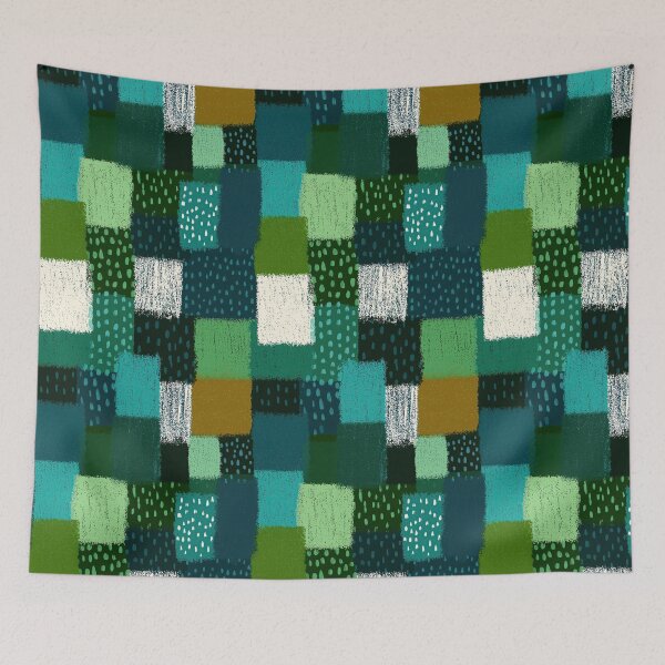 Item preview, Artistic patchwork pattern in shades of soothing green designed and sold by Piotrek0001.