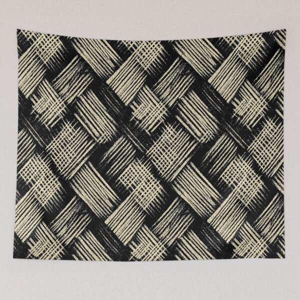 Item preview, Abstract pattern of a beige sketch on black designed and sold by Piotrek0001.