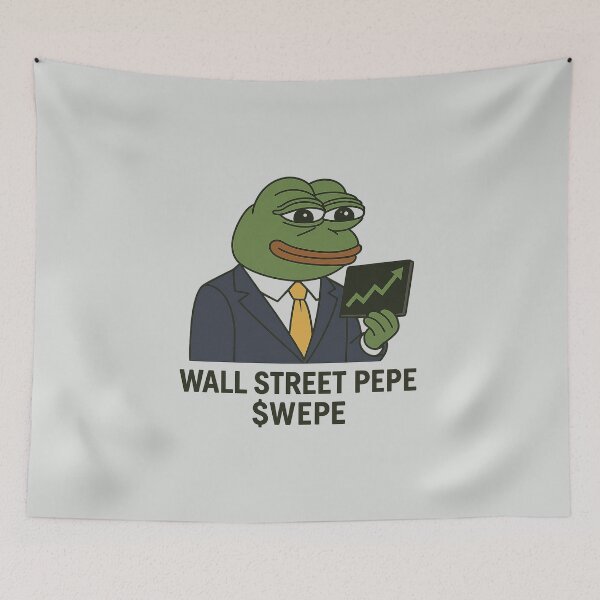 Item preview, Wall Street Pepe Token – $WEPE Meme Design designed and sold by Bratak.