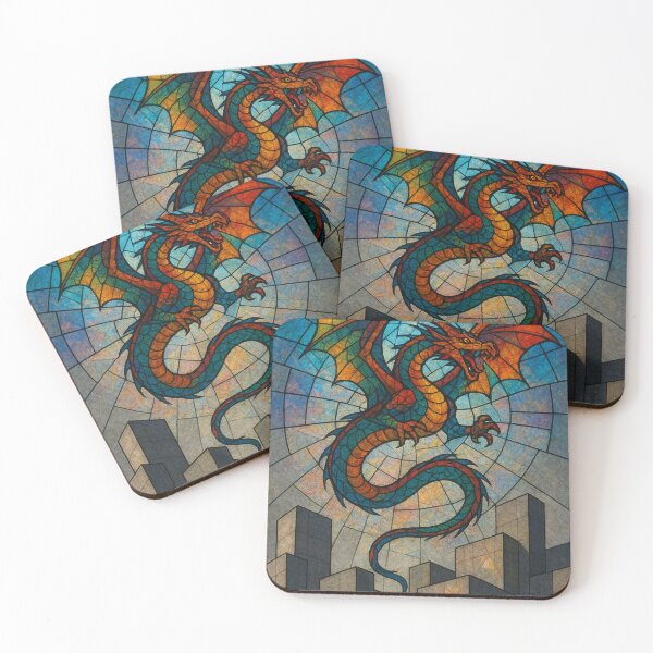 Item preview, A stained glass depiction of a dragon designed and sold by KingzWorld.