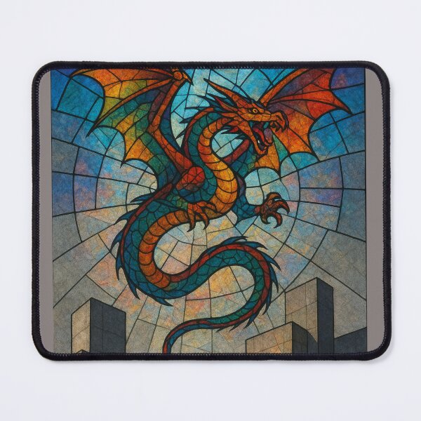 Item preview, A stained glass depiction of a dragon designed and sold by KingzWorld.
