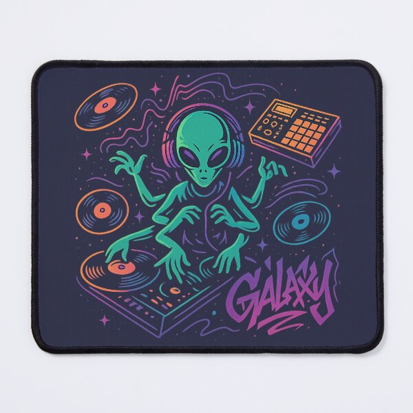 Item preview, Neon Galaxy DJ – Line Art Style Extraterrestrial Mixer designed and sold by KrintoryTees.