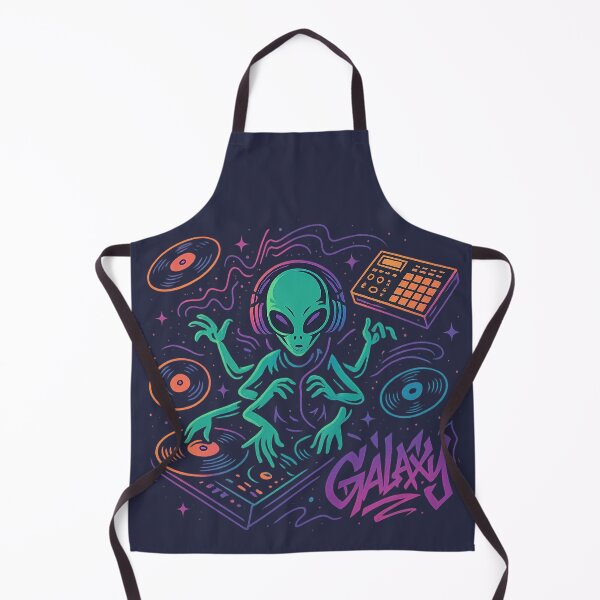 Item preview, Neon Galaxy DJ – Line Art Style Extraterrestrial Mixer designed and sold by KrintoryTees.