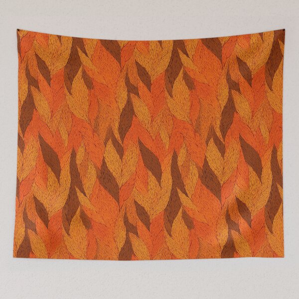 Item preview, Warm autumn pattern of organic orange leaves design designed and sold by Piotrek0001.