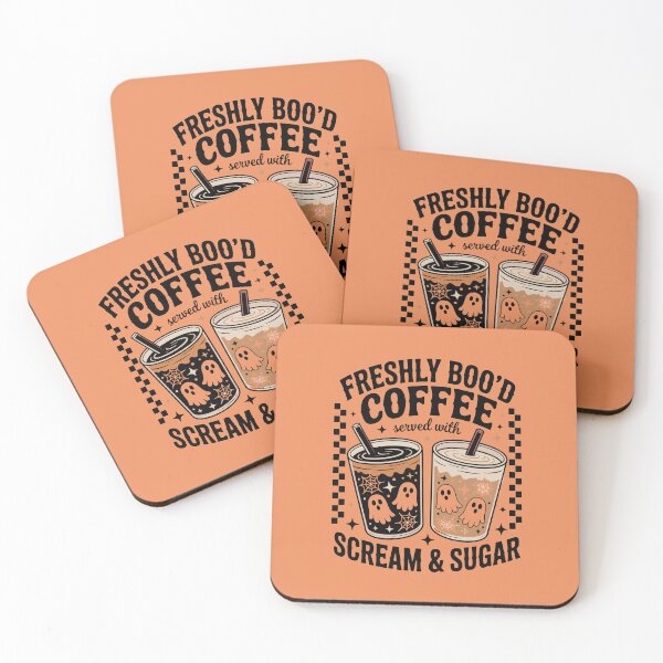 Item preview, Freshly Boo’d Coffee Halloween design – Scream & Sugar Ghost Iced Coffee  designed and sold by Right-UR.
