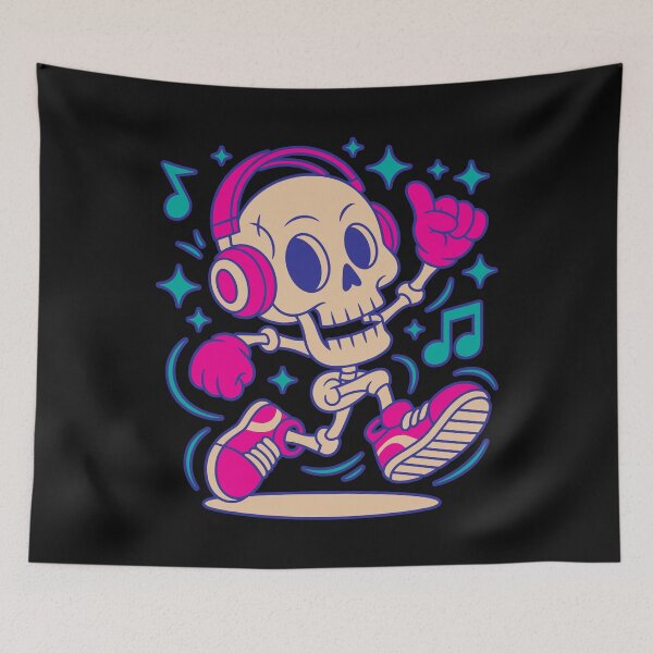 Item preview, Dancing Skeleton with Headphones – Cool Music Party Design designed and sold by TipTop GFX.