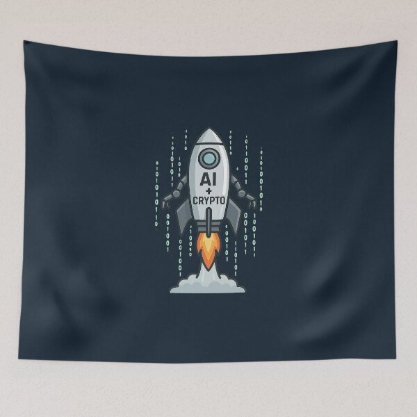 Item preview, DeFi Hype Rocket & AI Fusion – Crypto Growth Meme designed and sold by Bratak.