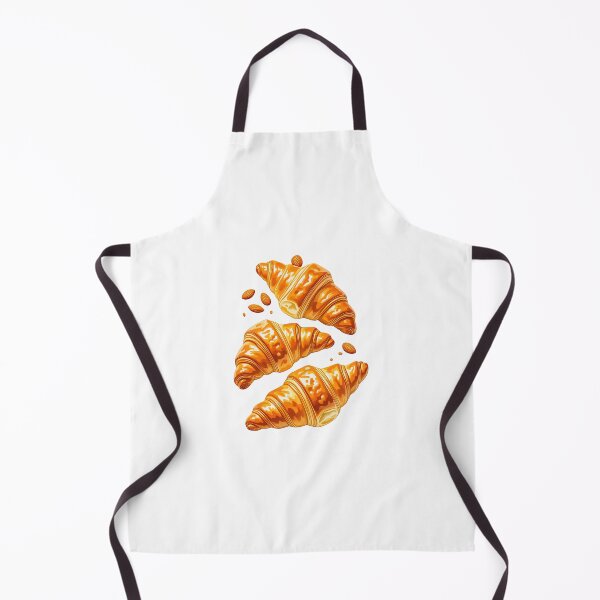 Artikelvorschau, Goldene, blättrige Croissants mit Mandelstücken auf weißem Hintergrund, perfekt zum Frühstück oder Brunch entworfen und verkauft von SpaceartLilu.