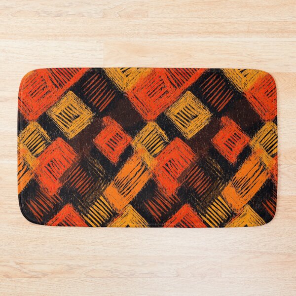 Item preview,  Energetic abstract pattern with orange sketched square shapes designed and sold by Piotrek0001.