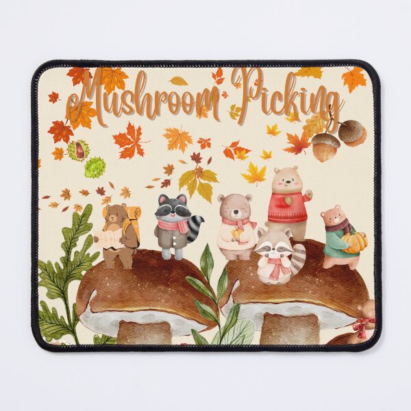 Item preview, Cute Autumn Animals Mushroom Picking Adventure designed and sold by Cherry Peony.