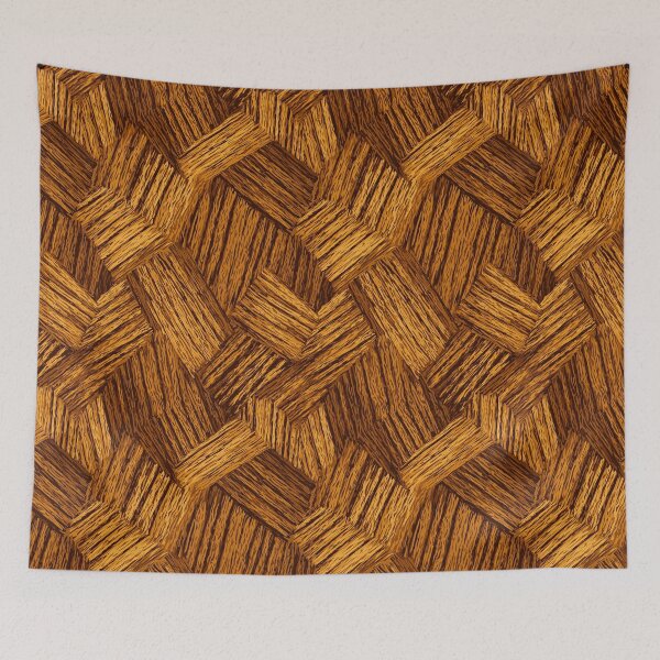 Item preview, Warm wooden pattern resembling a woven herringbone parquet designed and sold by Piotrek0001.