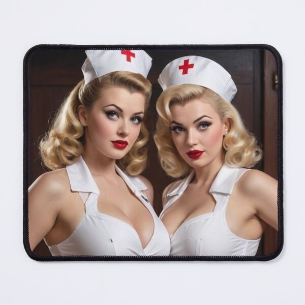 Item preview, Blonde Nurse 1940s Pin Up Girls – Vintage Retro Poster Artwork designed and sold by MissSaylor.