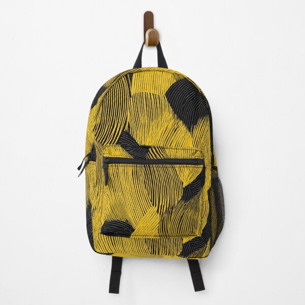 Item preview, Bold pattern of yellow leaves on a black background designed and sold by Piotrek0001.