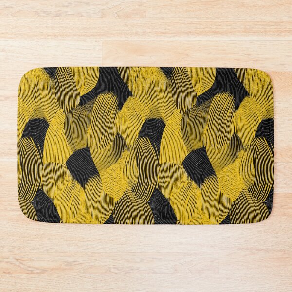 Item preview, Bold pattern of yellow leaves on a black background designed and sold by Piotrek0001.