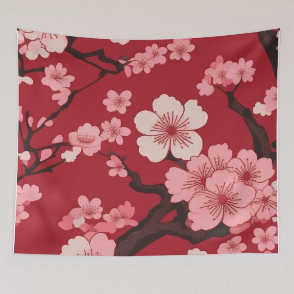 Aperçu de l'œuvre Fleurs de cerisier en fleurs – Paysage japonais Ukiyo-e créée et vendue par Vandy Fullam.