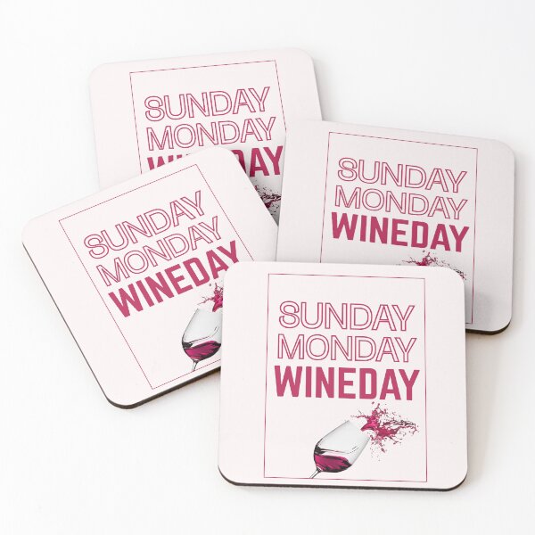 Item preview, Sunday Monday Wineday Funny Wine Lover Sticker designed and sold by Fig Tree Lane - Art &Tees.