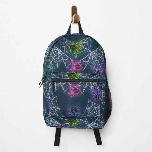 Item preview, Glowing Rainbow Spiders Halloween Pattern designed and sold by Veata.