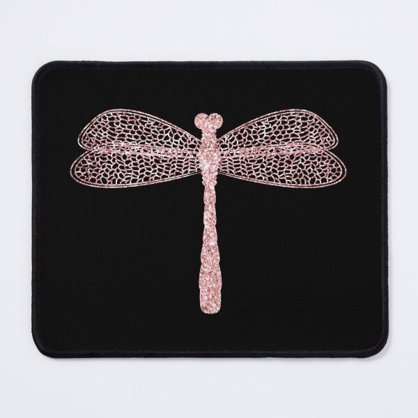 Item preview, Rose Gold Line Art Dragonfly on Black – Elegant Minimalist Insect Illustration designed and sold by Dragonfly-10.