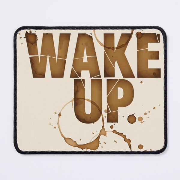Item preview, Wake Up – Coffee Stain Typography Art designed and sold by Neuroscribble.