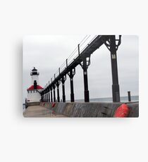Michigan City, IN Lighthouse on a Dreary Day (Modernism) Metal Print