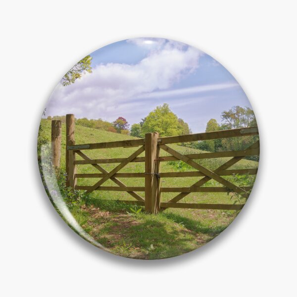 Item preview, Wooden five bar gates into an English farm field England UK designed and sold by John Gilham - Landscape Photography.