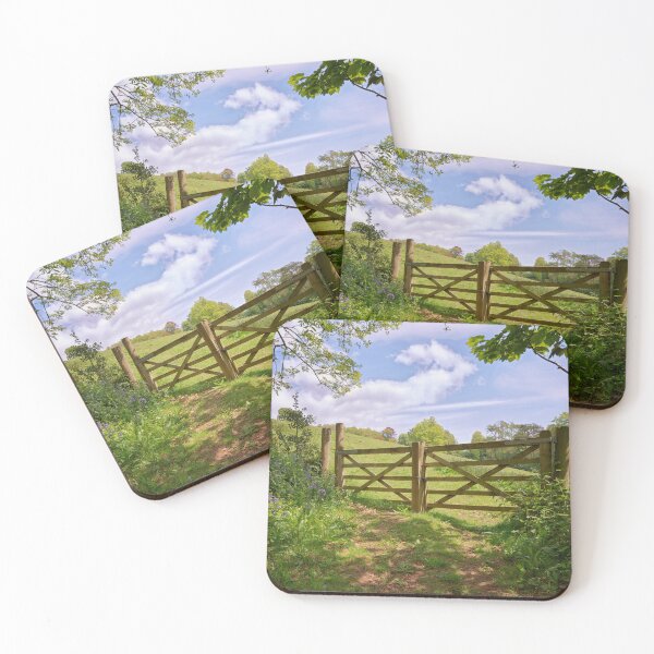 Item preview, Wooden five bar gates into an English farm field England UK designed and sold by John Gilham - Landscape Photography.