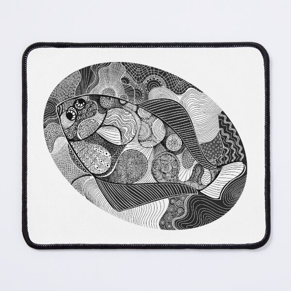 Item preview, Flounder fish featuring detailed patterns and flowing shapes designed and sold by alina-k-design.