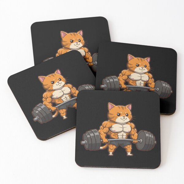 Item preview, Cute Powerlifting Cat | Gym Motivation Muscles designed and sold by Dynamic-Design.
