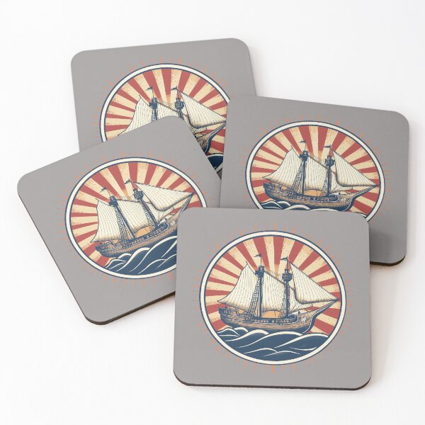 Item preview, Columbus Sailing Ship Emblem – Retro Adventure, Discovery and Freedom on the High Seas designed and sold by Meiersbeste.