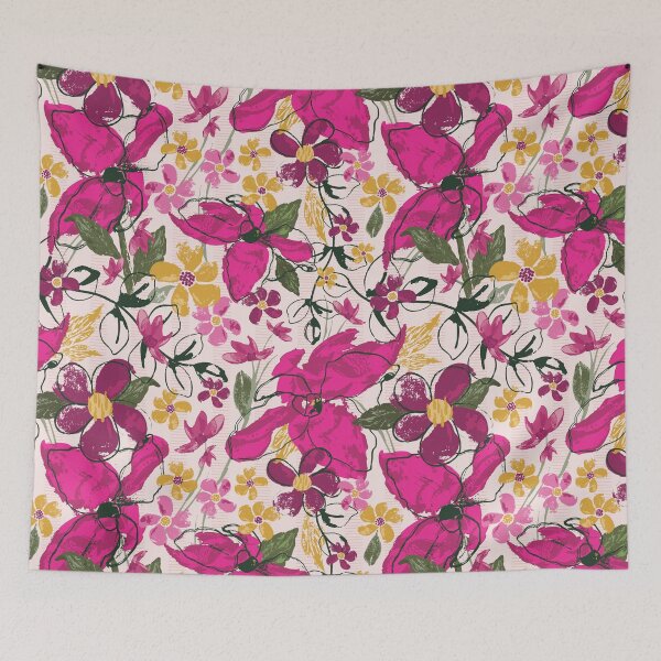 Item preview, Jewel Toned Boho - Gypsy Garden - Fushia Plum Yellow Green designed and sold by Lynne Adams.