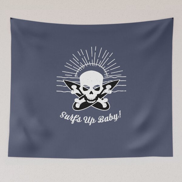 Item preview, Surfs Up Sunrise Skull Surfer designed and sold by oberdoofus.