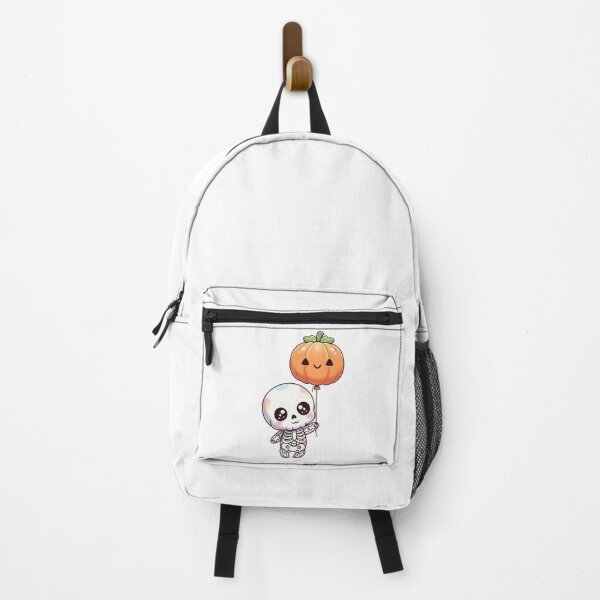 Item preview, Cute Kawaii Skeleton with Pumpkin Balloon designed and sold by istoriadesign.