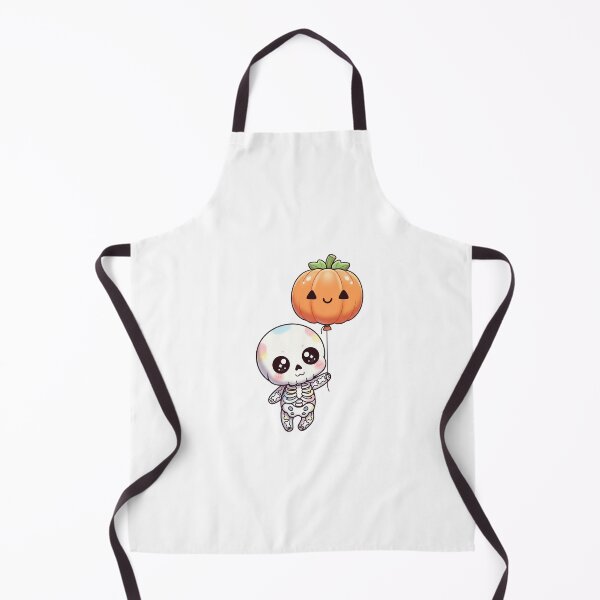 Item preview, Cute Kawaii Skeleton with Pumpkin Balloon designed and sold by istoriadesign.