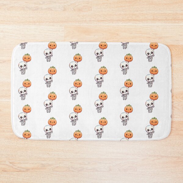 Item preview, Cute Kawaii Skeleton with Pumpkin Balloon designed and sold by istoriadesign.