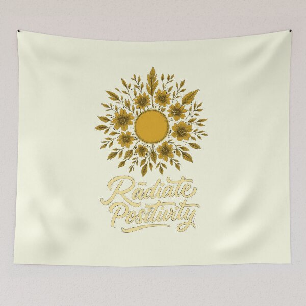 Item preview, Radiate Positivity T-Shirt | Sunshine Floral Motivational Tee | Aesthetic Inspirational Quote Design designed and sold by KDesignCrafts.