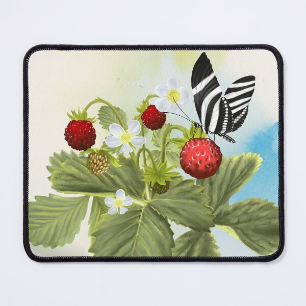 Item preview, Wild Strawberries and Heliconius Charithonia Butterfly Sticker designed and sold by Art_By_Wing.