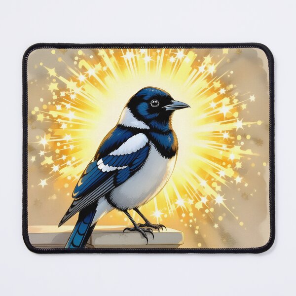 Item preview, Sparkling Fantasy Magpie Illustration designed and sold by EmeraldeaArt.