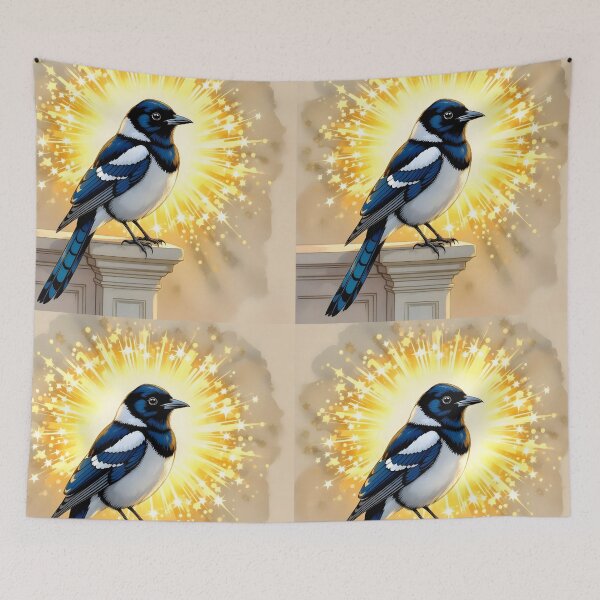 Item preview, Sparkling Fantasy Magpie Illustration designed and sold by EmeraldeaArt.