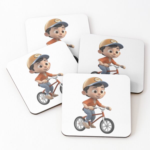 Item preview, Cute cartoon style boy riding a bicycle  designed and sold by MiraCleAI.