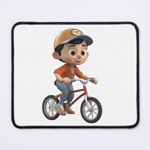 Item preview, Cute cartoon style boy riding a bicycle designed and sold by MiraCleAI.