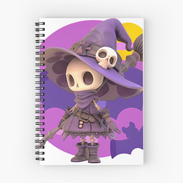 Item preview, Cute Skeleton Witch – Halloween Chibi Design | Spooky Bat & Magic Art designed and sold by DesignArtist.ia.