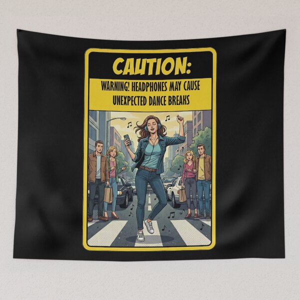 Item preview, WARNING! HEADPHONES MAY CAUSE UNEXPECTED DANCE BREAKS designed and sold by Gnfree.