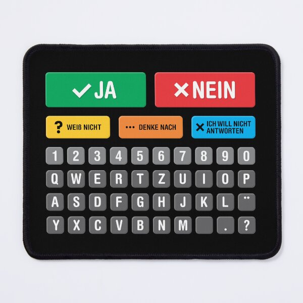 Item preview, German Autism AAC Speller Alternative Communication Alphabet Numbers Keyboard - Chart 05 - Yes No Don’t Know Thinking Don’t Want to Answer - Non Verbal, Apraxia, Dyspraxia, Neurodiversity Awareness designed and sold by Autism in Focus.